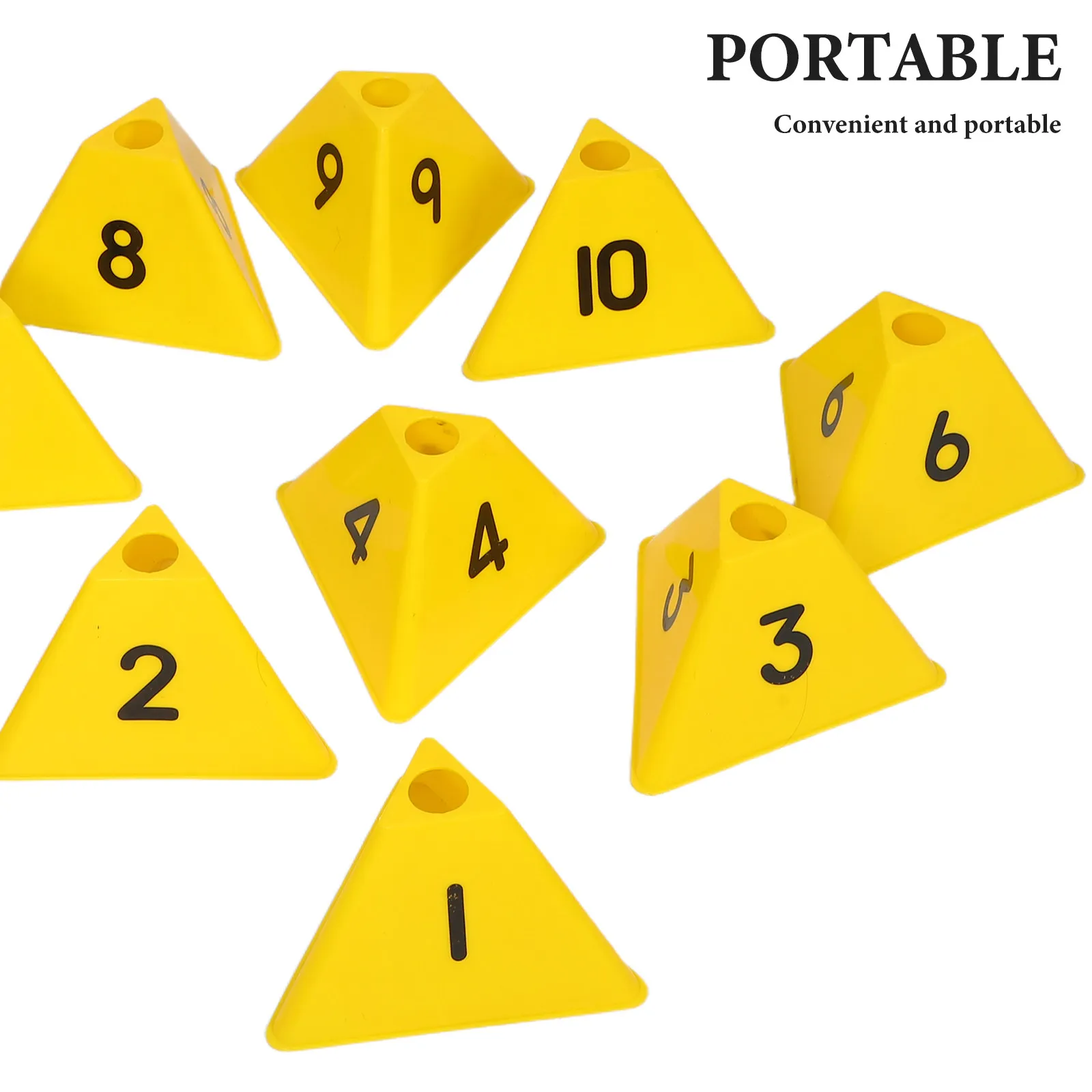 10Pcs Football Training Marker Cones Numbered Triangle Agility Soccer Field Marker Outdoor Sports Equipment Basketball Drills view 3