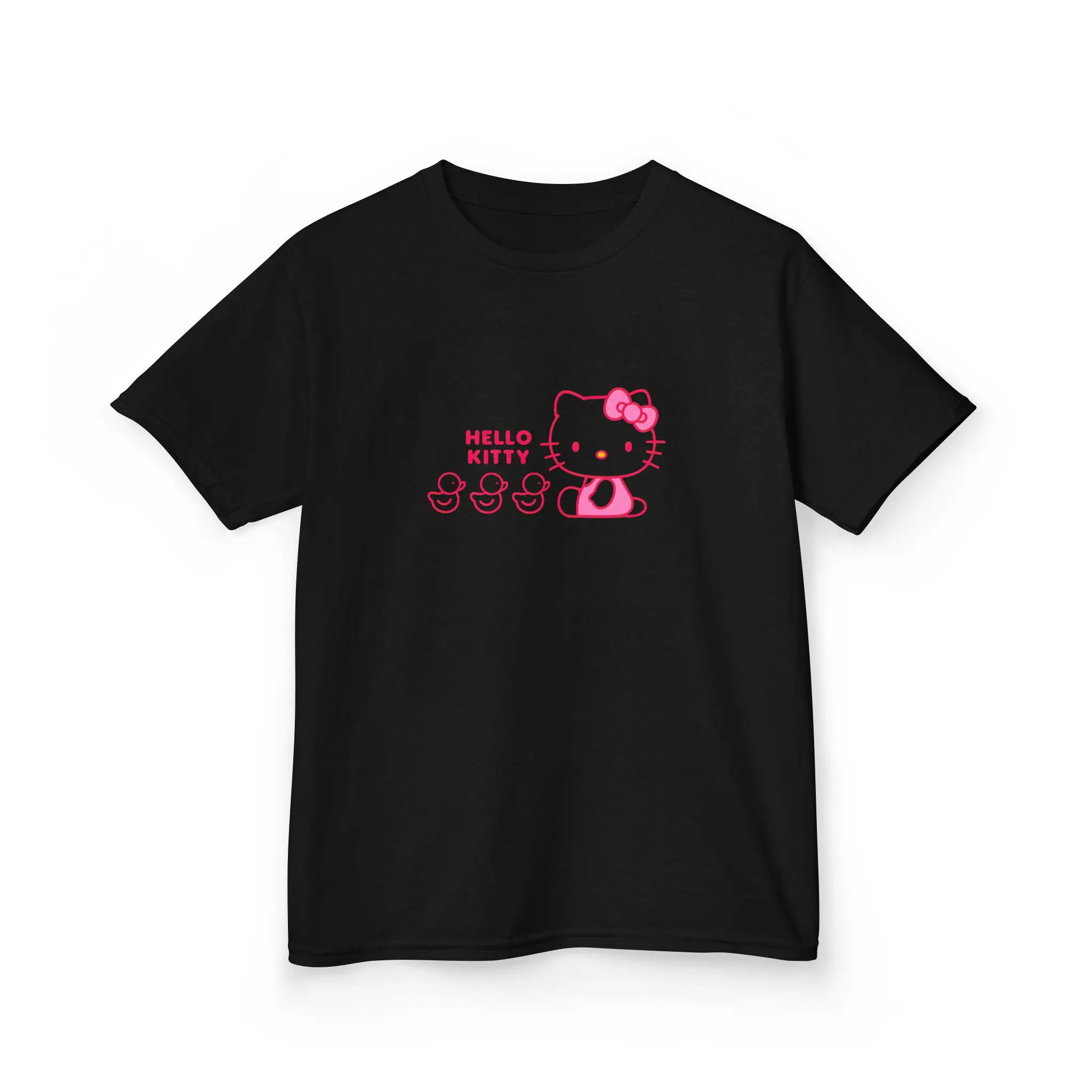 Hello Kitty Print Graphic Tee Unisex Short Sleeve T Shirt Kawaii Cartoon Casual Summer Top For Girls Boys Sweet Daily Outfit