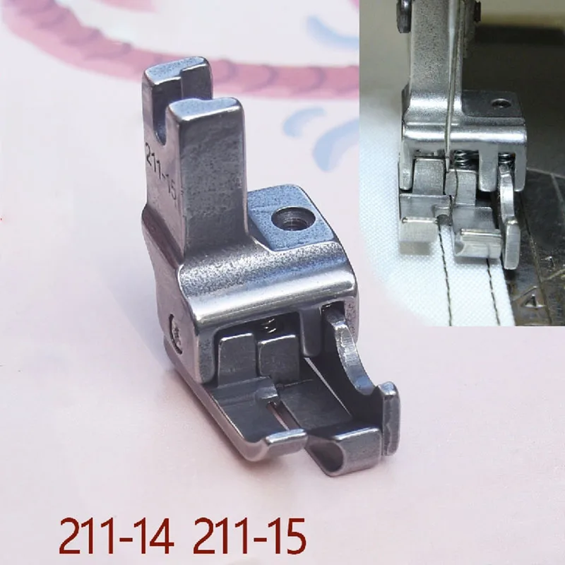 Dual Compensating Presser Foot With Strip Gauge For Make Pocket Open Wire Stop Presser Foot Industrial Sewing Machine Foot Steel