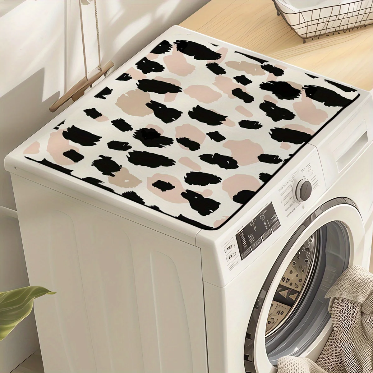 Classic Leopard Print Multi‑Use Mat Dish Drying Surface Mat Washing Machine Cover Non‑Slip Decor Mat for Kitchen Laundry Room