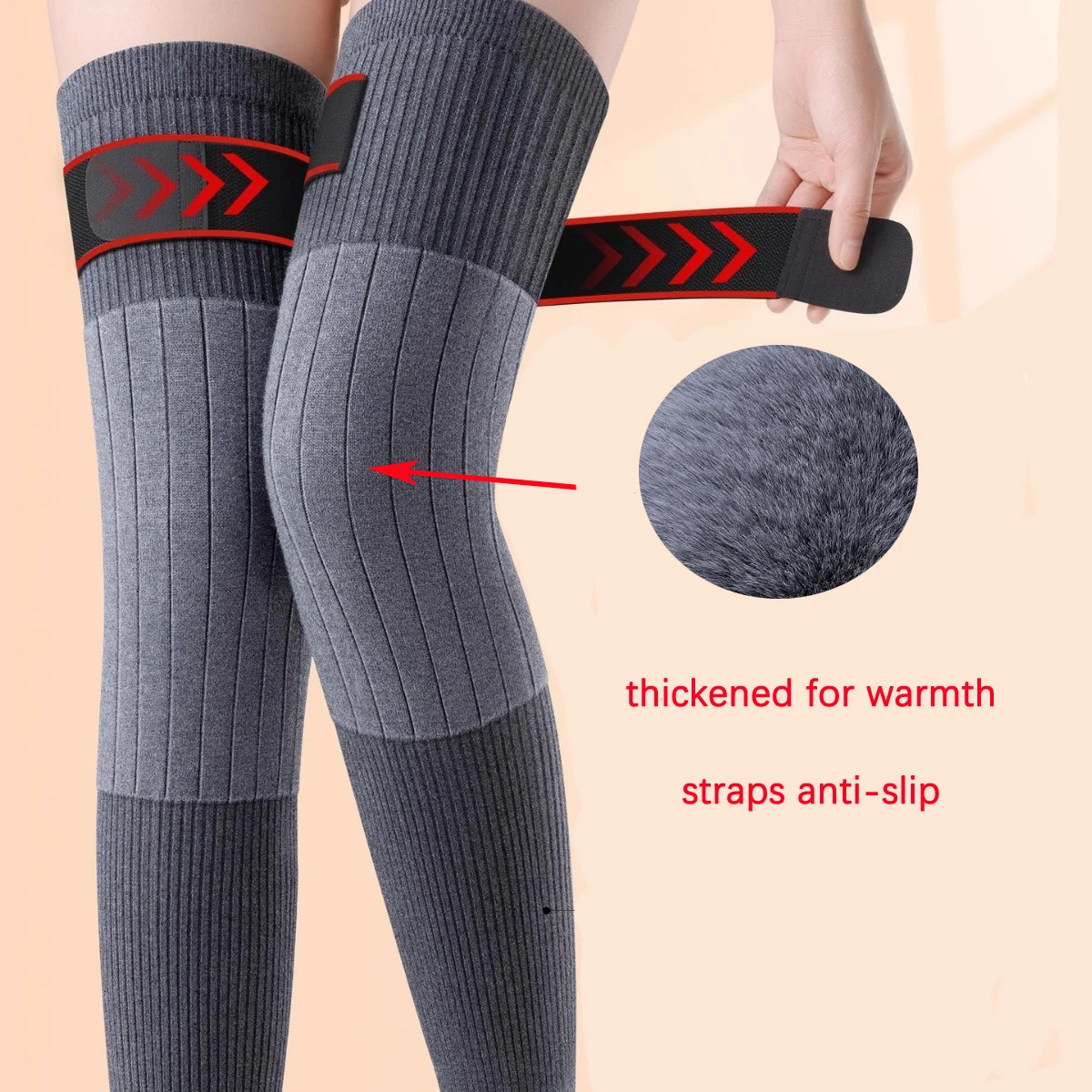 Ginocchiere legate, scaldamuscoli estesi, ginocchiere spesse antiscivolo per uomini che donne