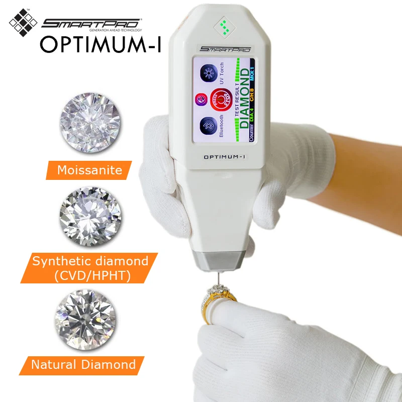 Smartpro 3 IN 1 OPTIMUM-I Diamond CVD/HPHT Moissanite Tester Handheld UV LED Natural Synthetic Diamond Distinguisher Testing Pen