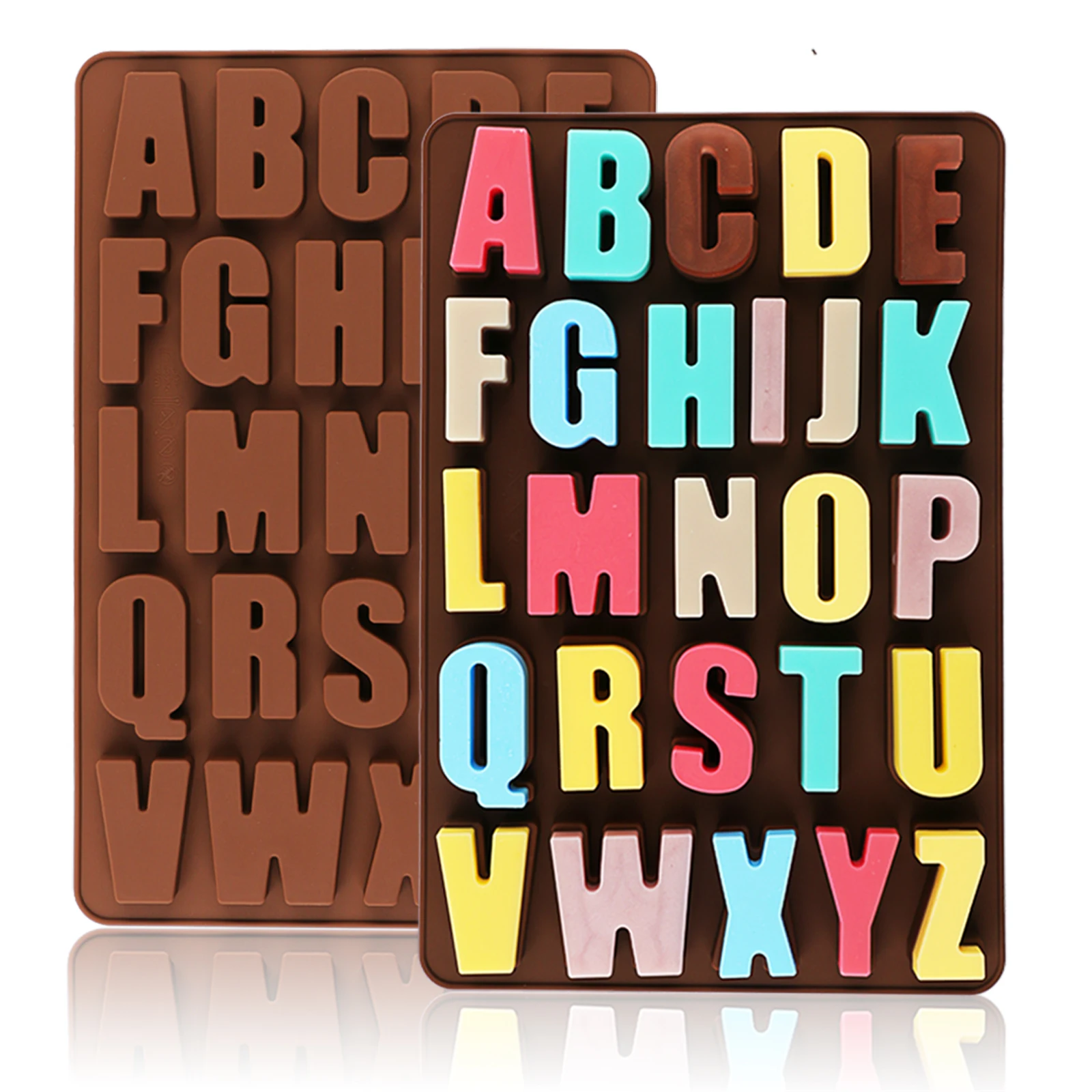 1Pack Silicone Alphabet Chocolate Mold, Large Letters Crayon Resin Molds For Crayon, Resin, Chocolate, Candy, Cake Baking