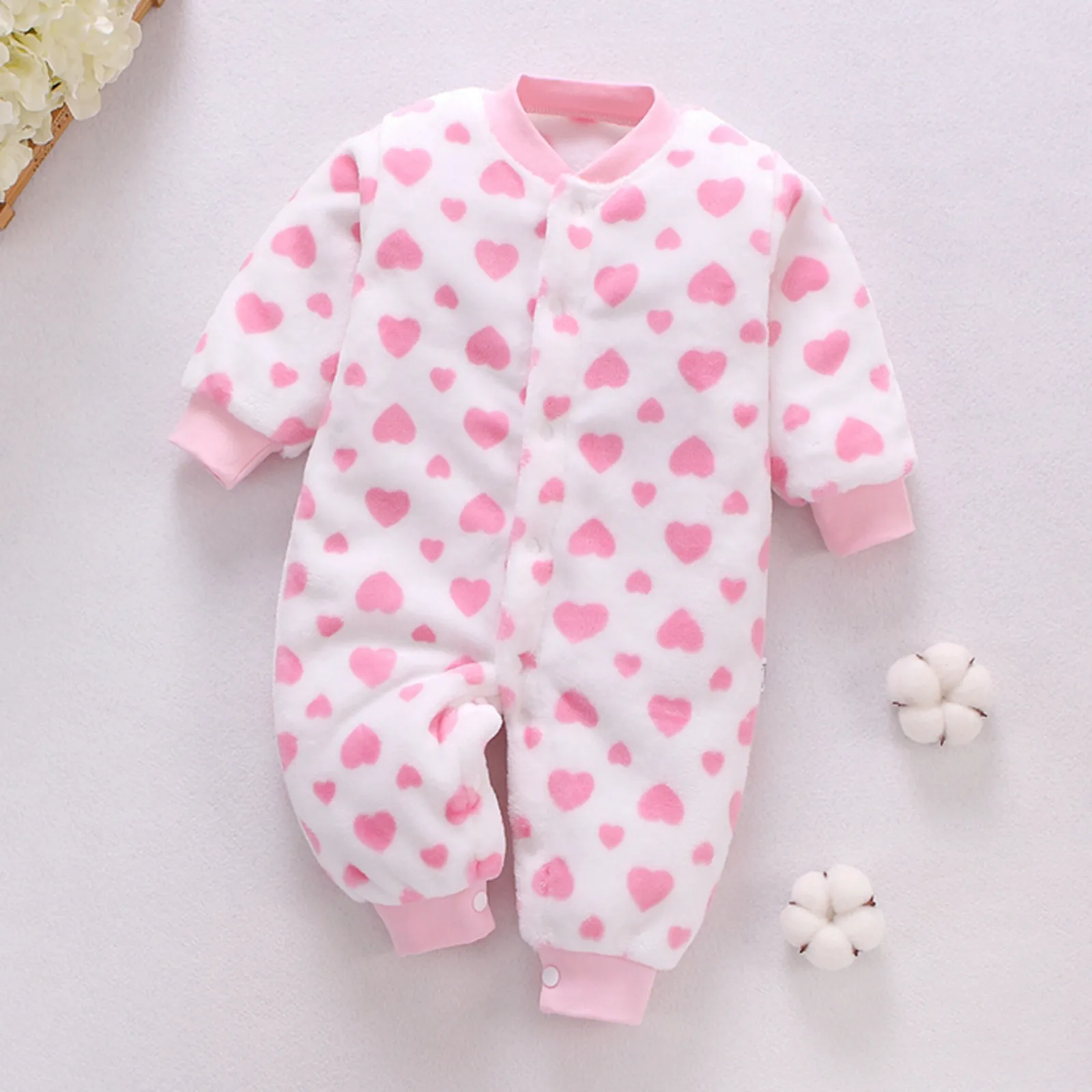 Newborn Baby Winter Clothes Infant Fleece Thick Warm Jumpsuit for Boys Girls Soft Flannel Bebe Romper Baby Clothes 0-18 Months