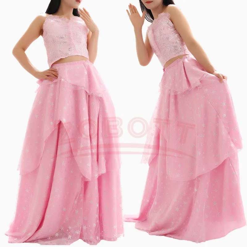 

Glinda Cosplay Costume Glinda Pink Wedding Dress Suit Top Skirt Women Halloween Carnival Party Outfit Glinda Wicked Cos Costume