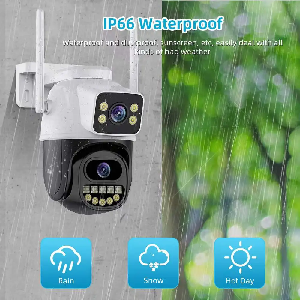 iCsee 앱 6MP 5배줌 듀얼 렌즈 풀컬러 무선 PTZ IP 돔 카메라 AI 휴머노이드 감지 홈 시큐리티 CCTV 베이비 모니터