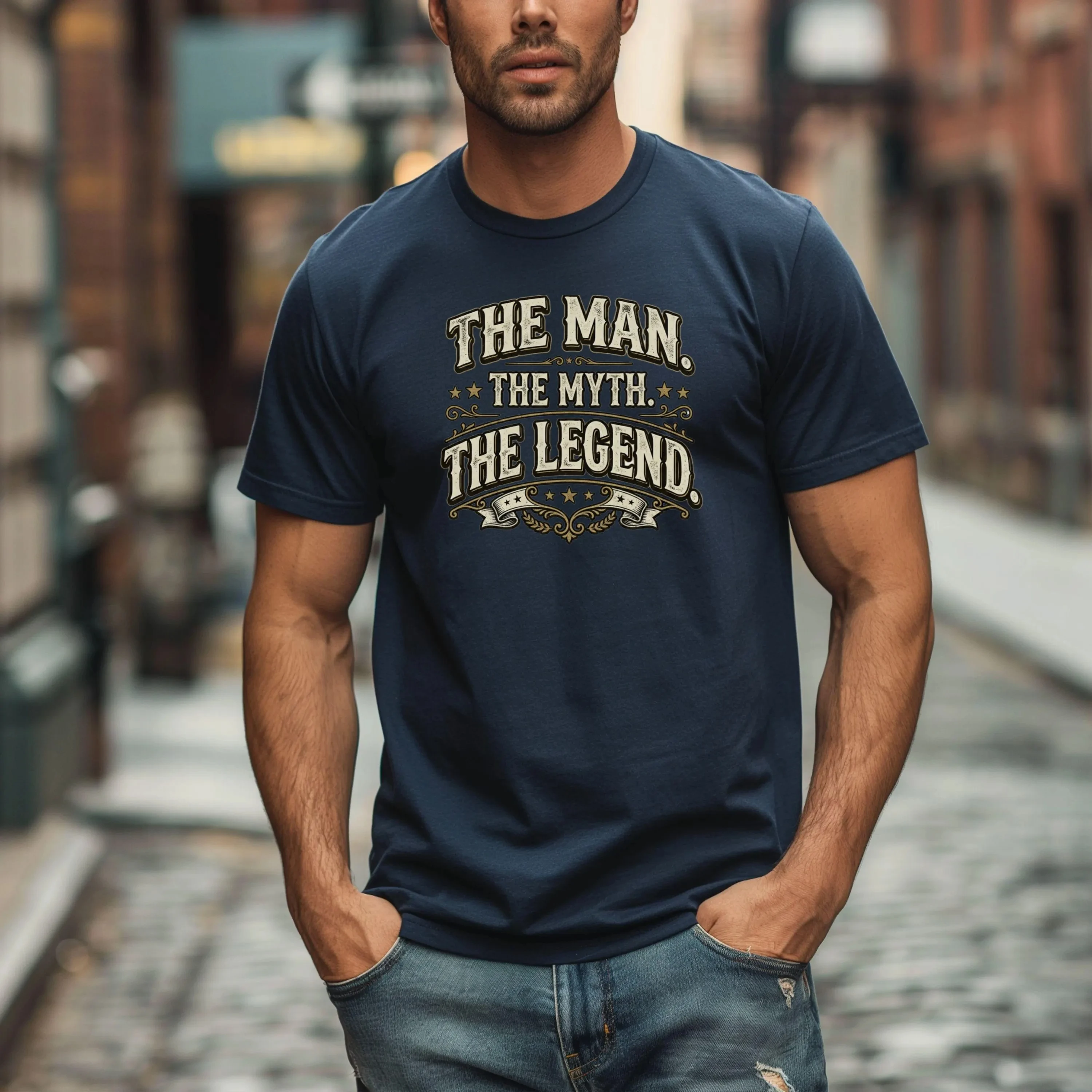 The Man The Myth The Legend T Shirt Vintage Western Tee Funny Men's Shirt Retro Typography Tee, Gift for Him Classic Fashion