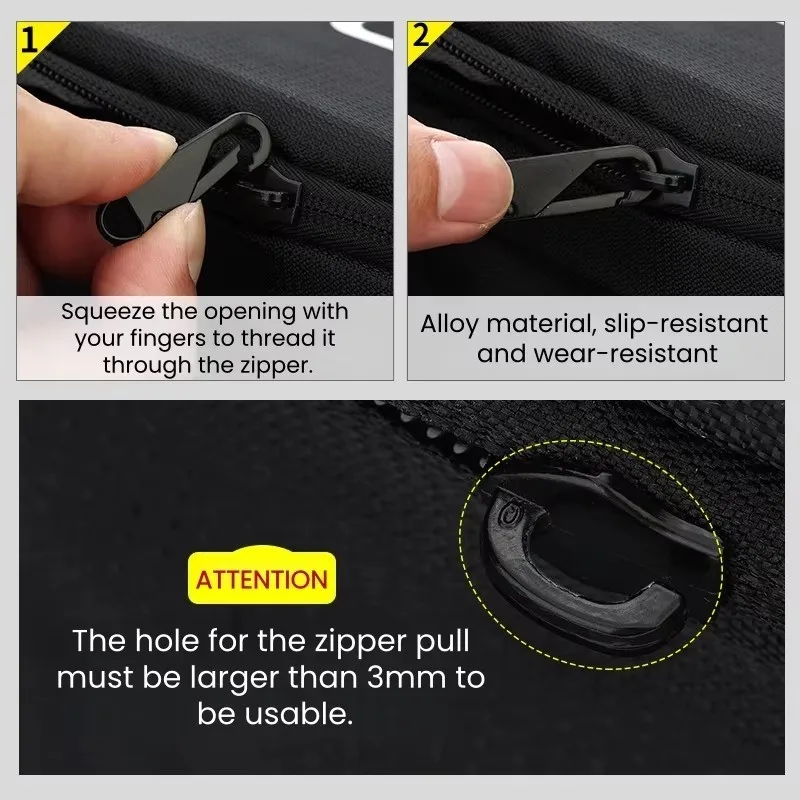 8Pcs Universal Replacement Zipper Puller for Bag Coat Zipper Removal Metal Zipper Slider DIY Crafts Sewing Tool Repair Kit
