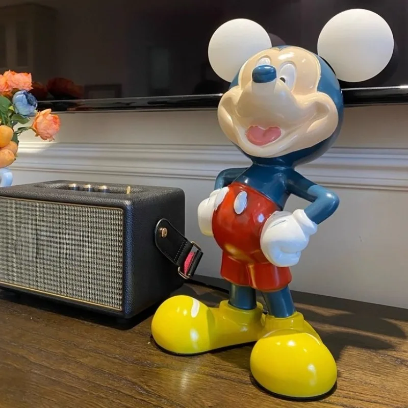 

36.5cm Mickey LED Light Lamp Anime Action Figure Cartoon Resin Statue Desktop Model Ornaments Living Room Study Home Decor Gift