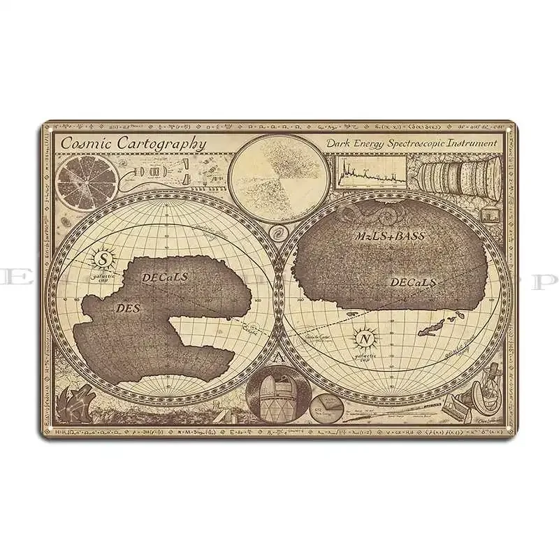 Cosmic Cartography Metal Plaque Kitchen Pub Plates Personalized Wall Cave Retro Tin Sign Poster