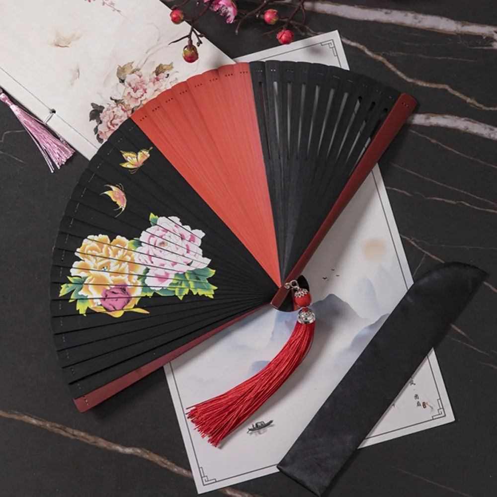 

Chinese Style Japanese Classical Folding Fan Ancient Style Portable Bamboo Fan Handmade Exquisite Hand Fans Hanfu Accessories