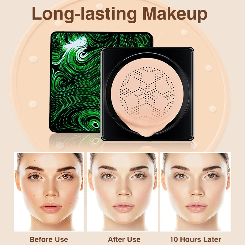 BB Air Cushion Whitening Foundation Mushroom Head CC Cream Moisturizing Concealer Oil-control Brighten Face Makeup Cosmetics