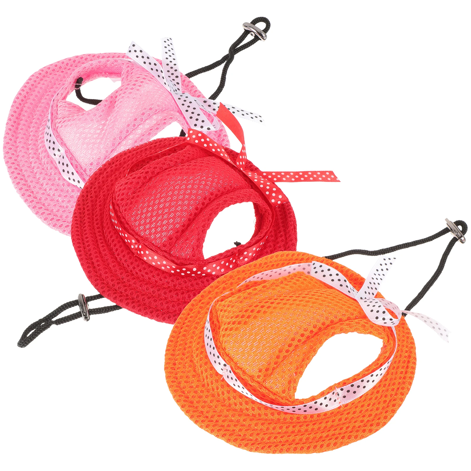 

3pcs Pet Sun Hat for Medium Dogs Cloth Princess Puppy Sports Summer Sun Proof Dog Ear Protection Decorative Top Hat