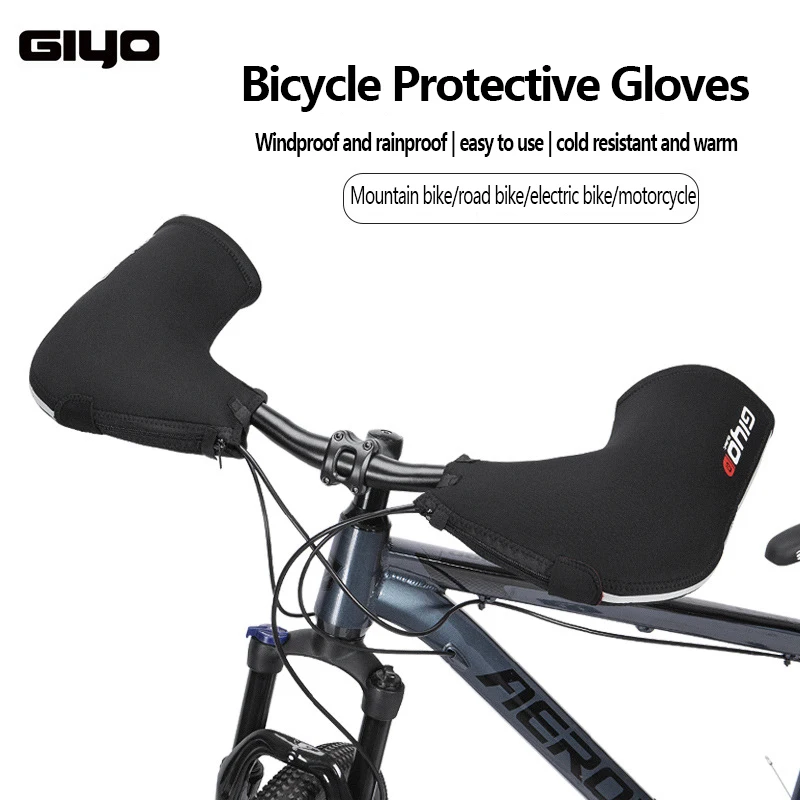 GIYO Winter Warm Cycling Glove Men Women Wind Waterproof Handlebar Mittens MTB Road Bike Bar Gloves Mitts For Bicycle Safety