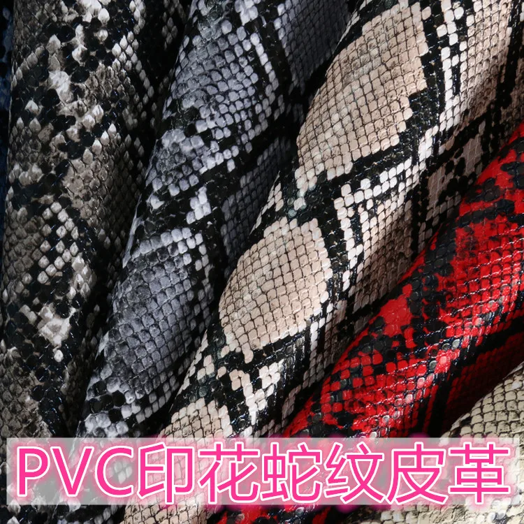 

Hotsale Faux Snake skin Imitation PVC Synthetic Leather Fabric Materials