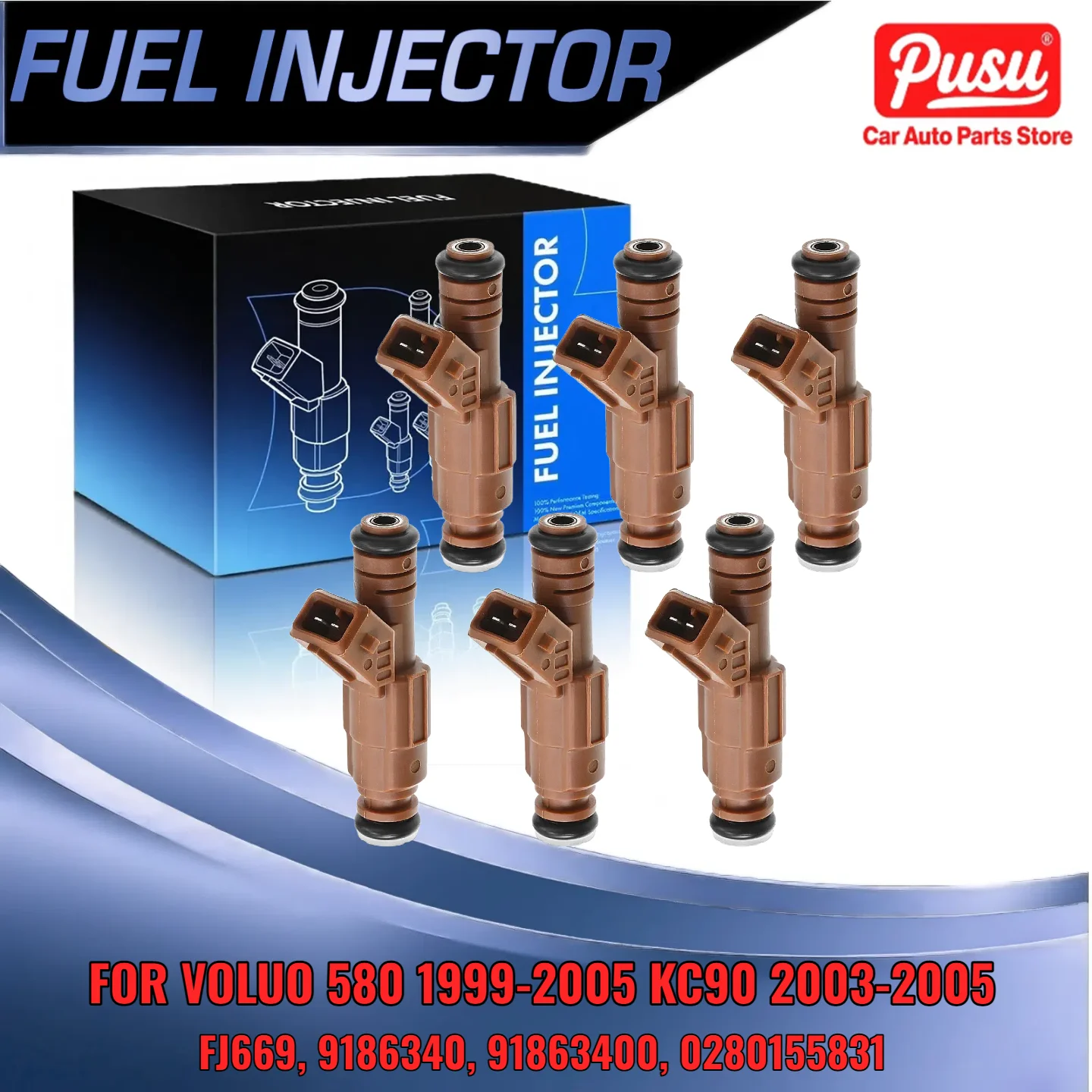 

6x Fuel Injectors For Volvo 2.9L 2.8L For S80 1999-2005 XC90 2003-2005 FJ669 0280155831