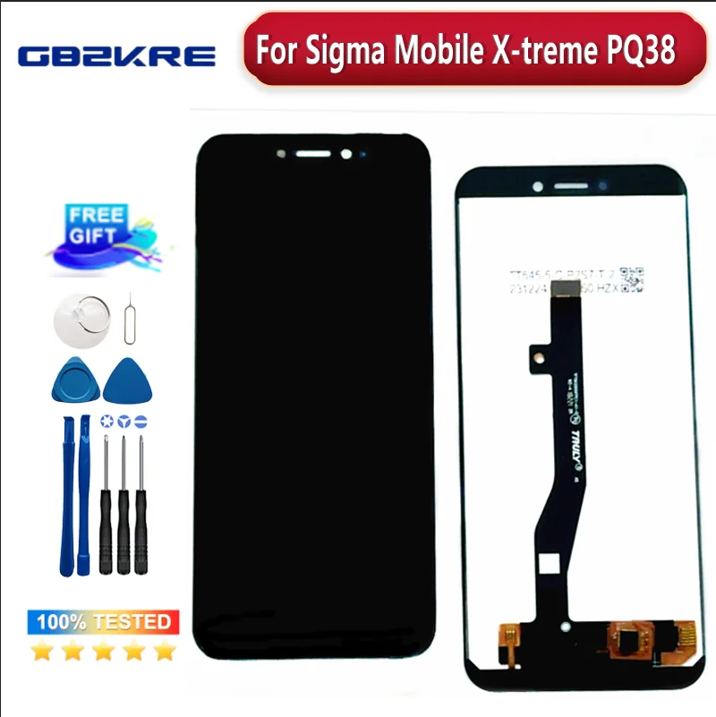 Original LCD Screen For Sigma Mobile X-treme PQ38 LCD Display Touch Screen Digitzer Assembly LCD Screen Replacement