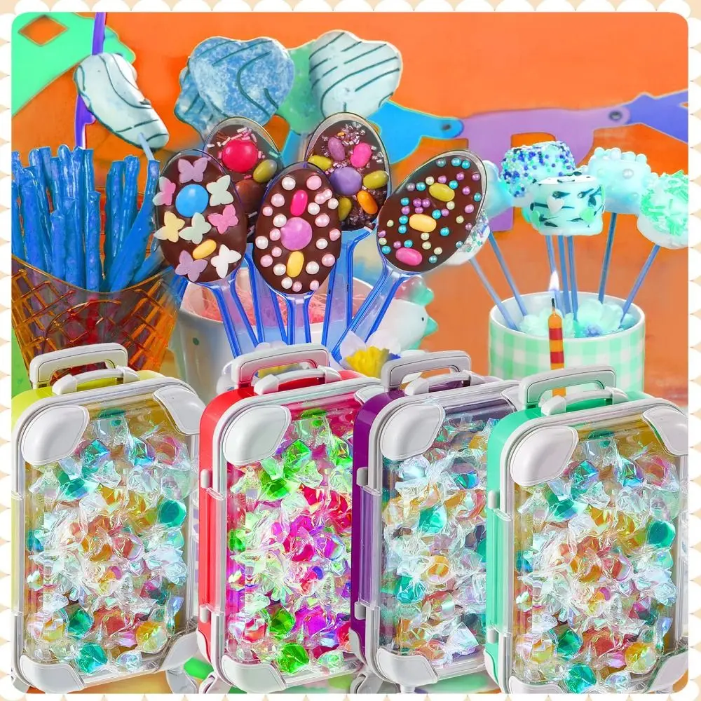 حقيبة صغيرة مصغرة صندوق الحلوى تخزين الملحقات محاكاة حقيبة تروللي بعجلات الرموش الصناعية صناديق التعبئة والتغليف المحمولة #2