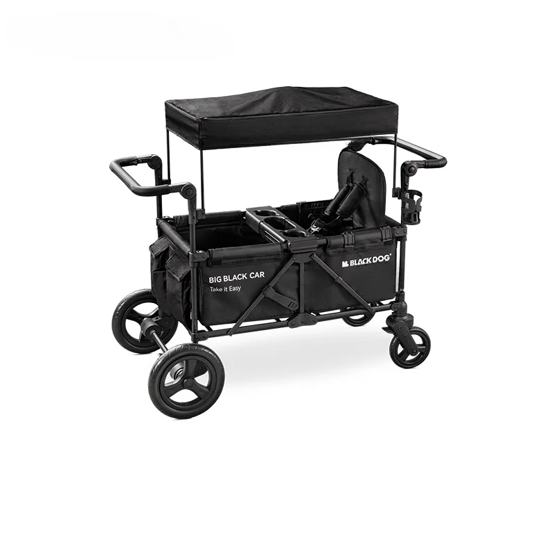 Black Dog Outdoor Camper Stroller Large Capacity Picnic Multi-purpose Trolley