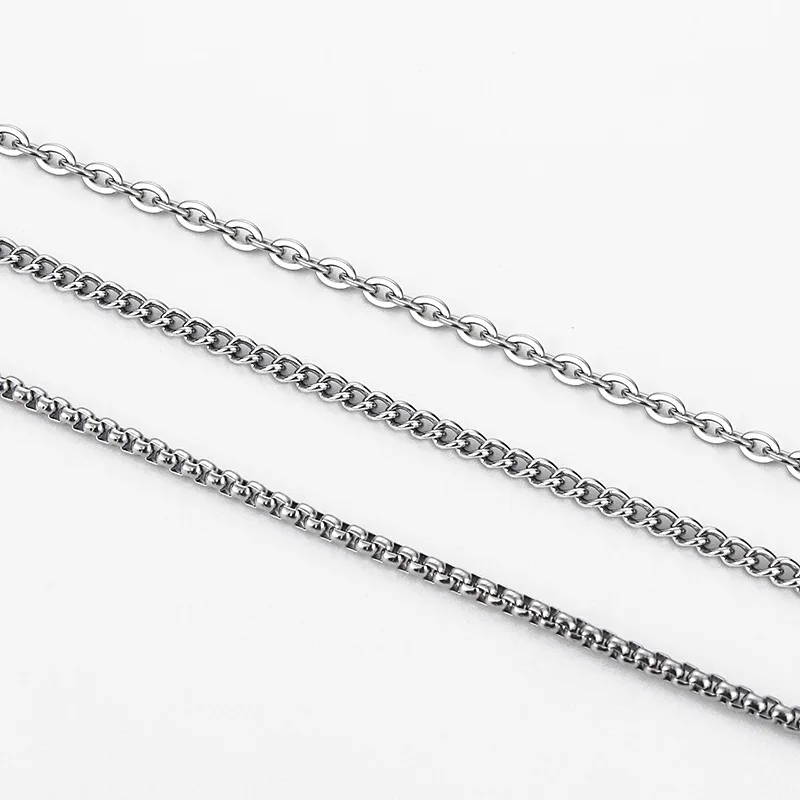 New Geometric Round Hoop Cuboid Pendant Necklace for Women Men Stainless Steel Sweater Chains Hip Hop Neck Chain Pendant Jewelry