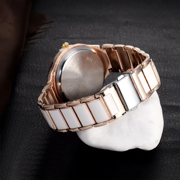 ROSRA Luxury Brand Watches Fashion Rose Gold Watch Women Full Steel Quartz Watch Ladies Watch Lady Hour Montre Femme Reloj Mujer