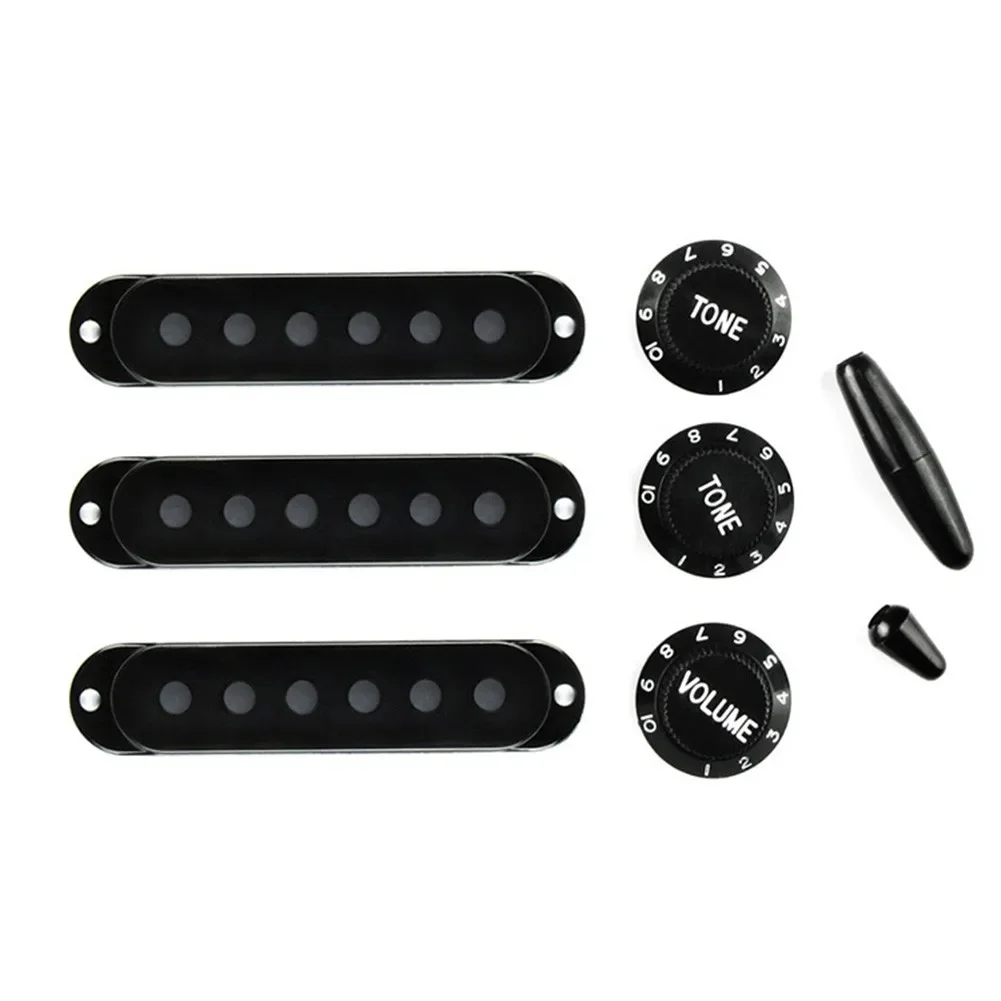 1 Set Multi Color Single Coil Electric Guitar Pickup Cover 1 Volume 2 Tone Speed Control Knob Guitar Switch Tip For Strat Guitar