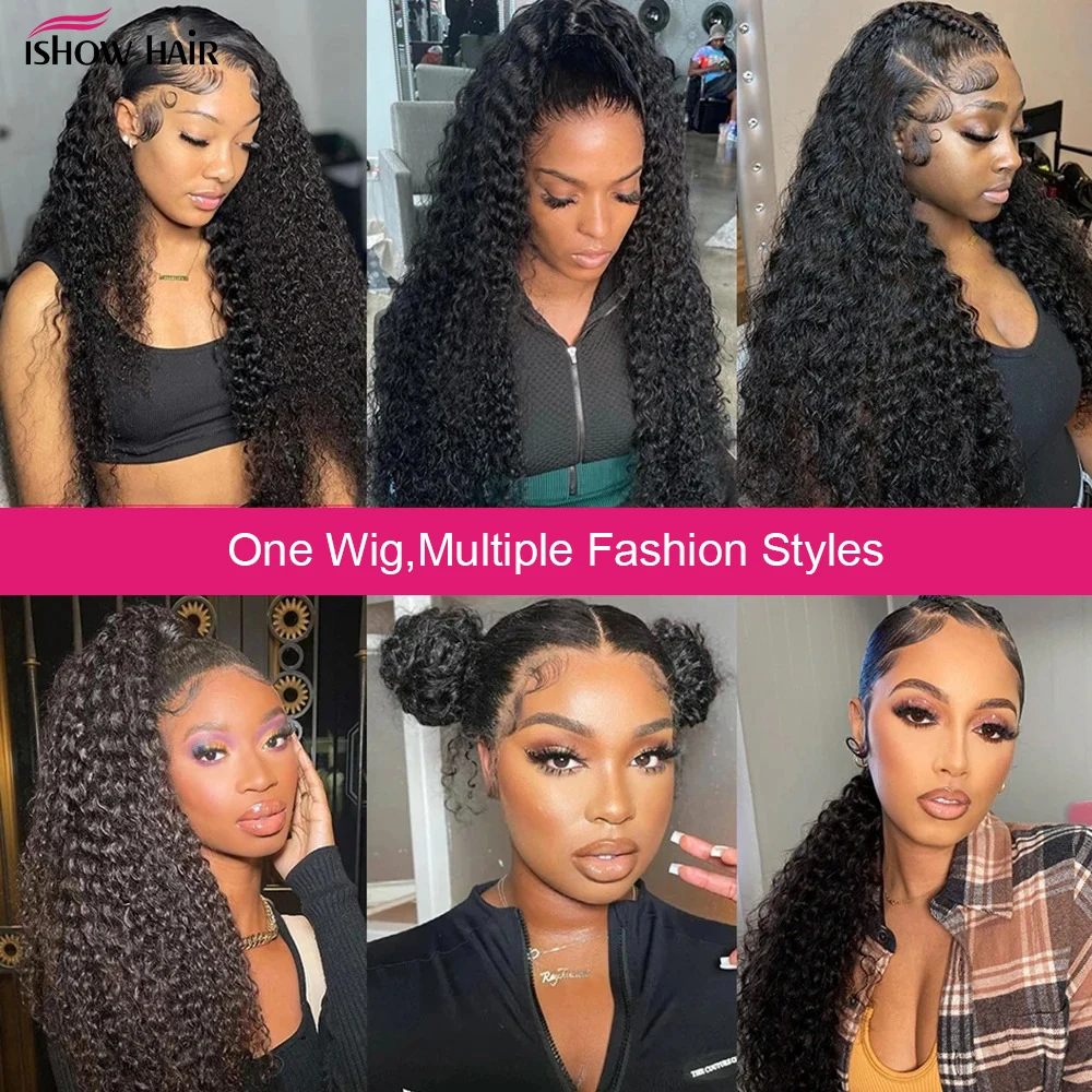 Ishow موجة عميقة الدانتيل شعر مستعار أمامي 13X4 13x6 الدانتيل الباروكة الأمامية قبل قطعها HD شعر بشري شفاف الباروكات 30 بوصة شعر مستعار طويل للنساء