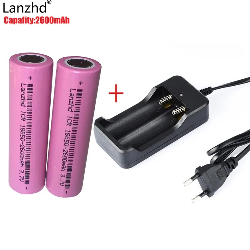 18650 charger for 18650 And charger accumulator 18650 Rechareable batteries 2600mah Li-Ion battery together with charger 3.7v