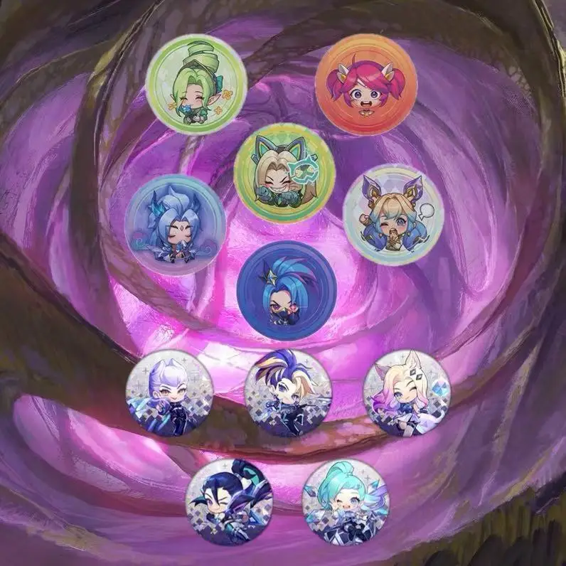 

KDA TeamfightTacticsBadge Pin Badge Set Yone Lux Janna Jinx Gwen Akali Genuine Original Packaging Brand New