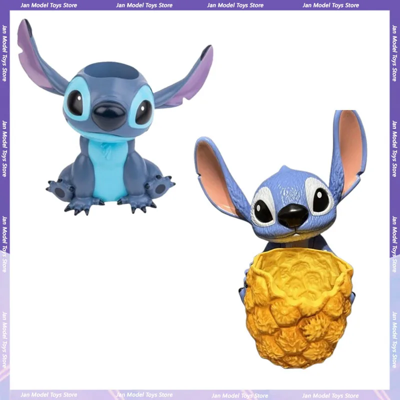 

Cartoon Stitch Figure Popcorn Bucket Pen holder Peripheral Doll Movie theme Model Anime Handheld Cute Ornament Children Gift