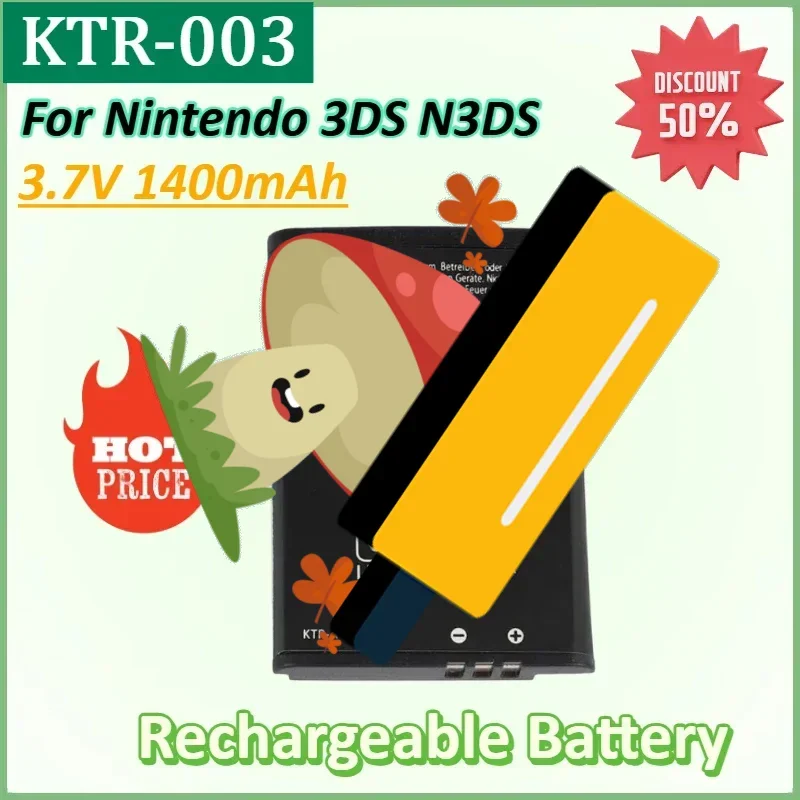 

3.7V 1400mAh KTR-003 KTR 003 Replacement Games Console Battery for Nintendo 3DS N3DS 3DS High Quality Rechargeable Batteries