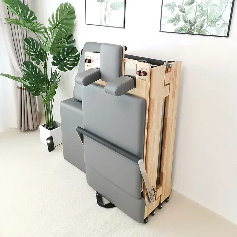 Afbeelding 5: Pilates trainingsbed, yoga trainings opklapbed, eikenhouten core bed
