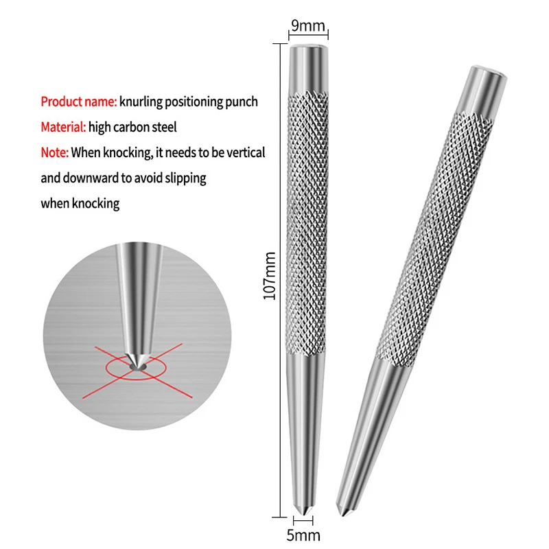 High Hardness Center Punching Non-slip Handle Spring Type Automatic Punching Bit Woodworking Proofing Dent Positioning Tool