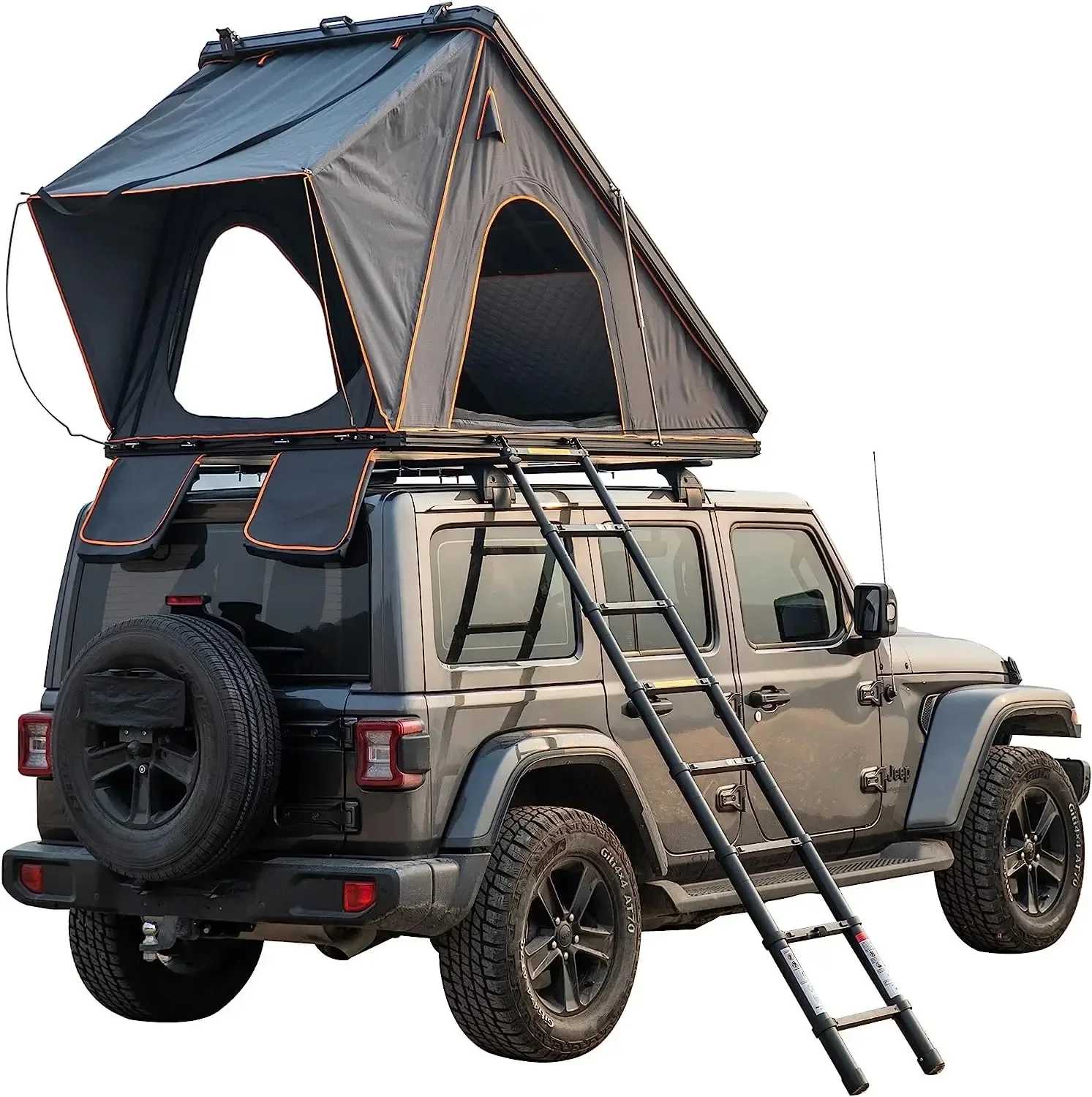 DrunkenXp Aluminum Clamshell Hard Shell Pickup Truck Car Roof Top Tent Outdoor Camping Triangle Car Rooftop Tent