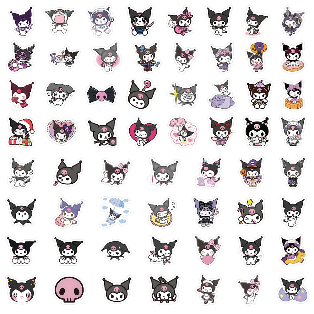 60/120Pcs Kawaii Anime Kuromi Stickers Sanrio Cartoon Decals DIY Skateboard Guitar Waterproof Cute Graffiti Sticker Toys