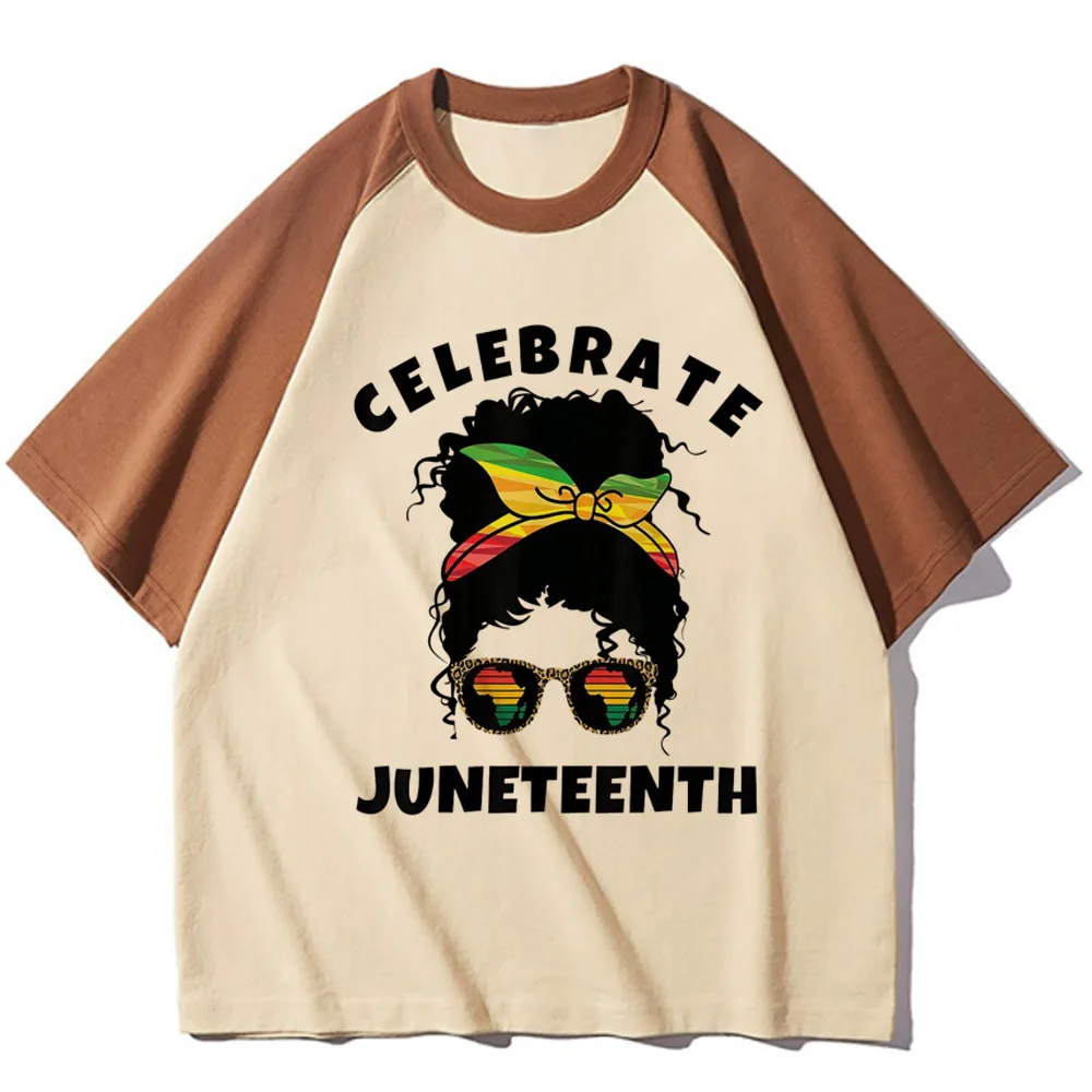 Juneteenth t-shirts women harajuku tshirt female funny clothing