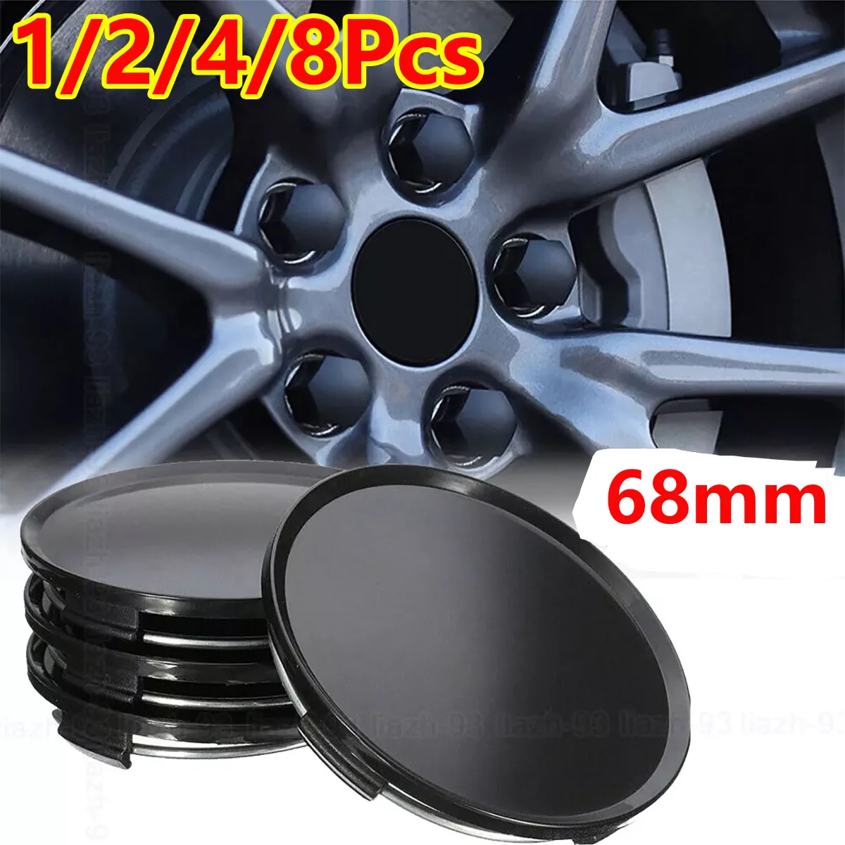 

1/2/4/8Pcs 68mm Black Wheel Hubs Center Hub Cap Wheel Rim Hub Cover Caps Black Wheel Center Cap Cap Cover Badge Emblem Universal