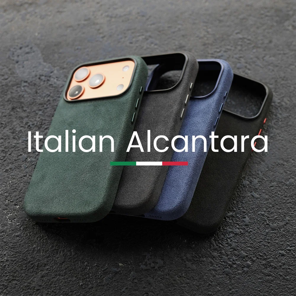 

Чехол ALCANTARA для iPhone 17 Pro Max, совместимый с MagSafe, роскошные замшевые кожаные чехлы для телефонов Supercar, чехол