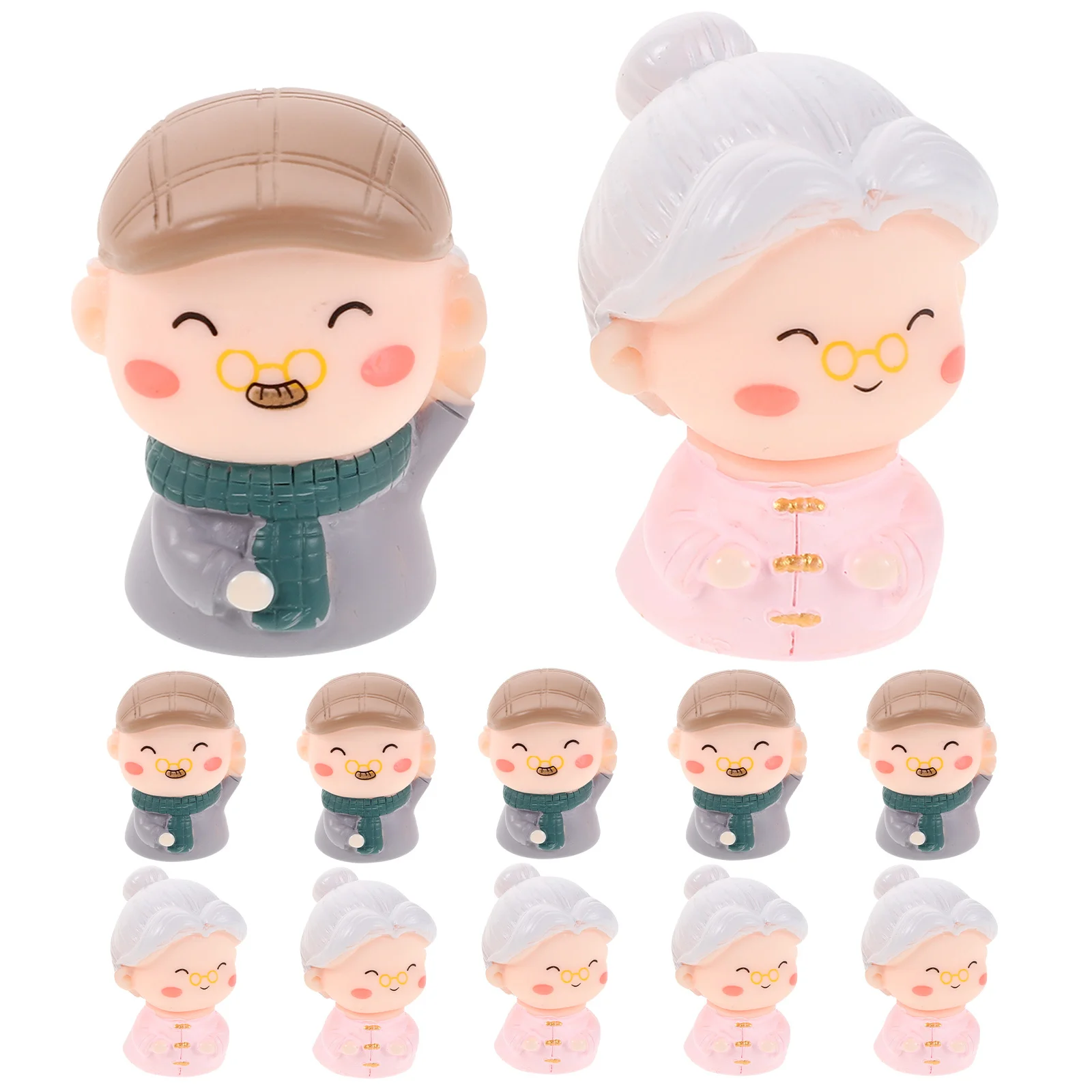 

12Pcs Elderly Couple Resin Cake Decoration Wedding Anniversary Gift Romantic Couple Sculpture Home Tabletop Wedding Figurines