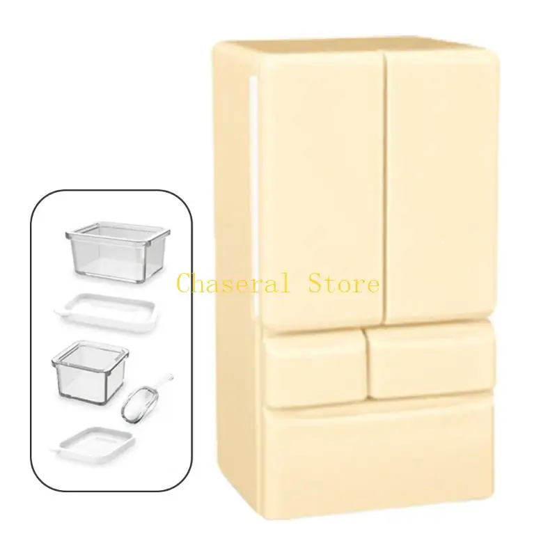 Kulkas Miniatur Ramah Anak E7CE untuk Game Roleplaying Dollhouses Display Accessory