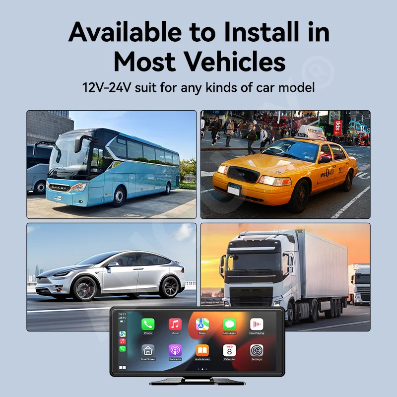 VENBES 10,26 "Radio para coche Carplay Android Auto Pantalla para coche Pantalla táctil IPS Soporte Mirrorlink USB WIFI