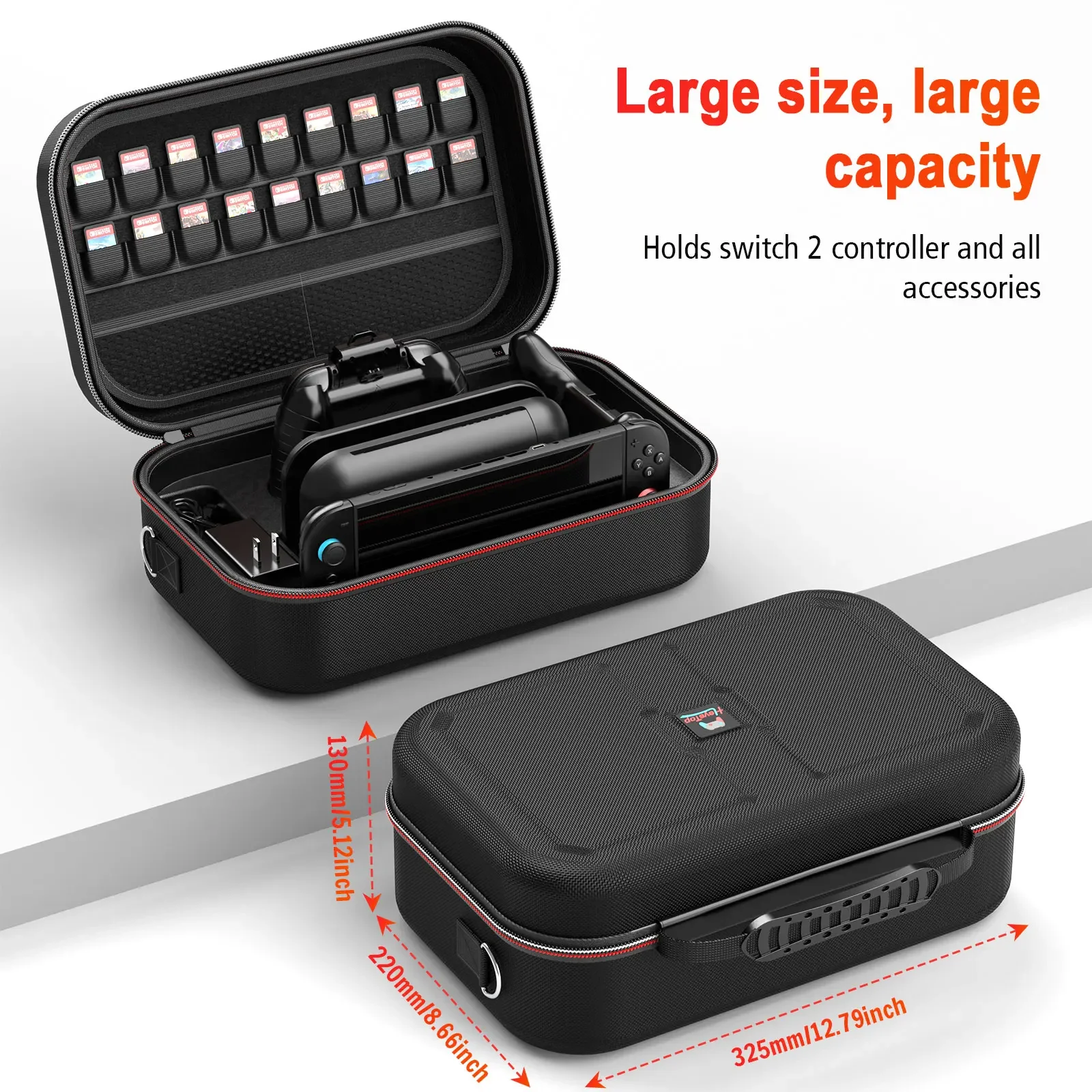 A large-capacity square storage bag suitable for Switch 2. Portable travel storage. Durable. Storage bag for game accessories