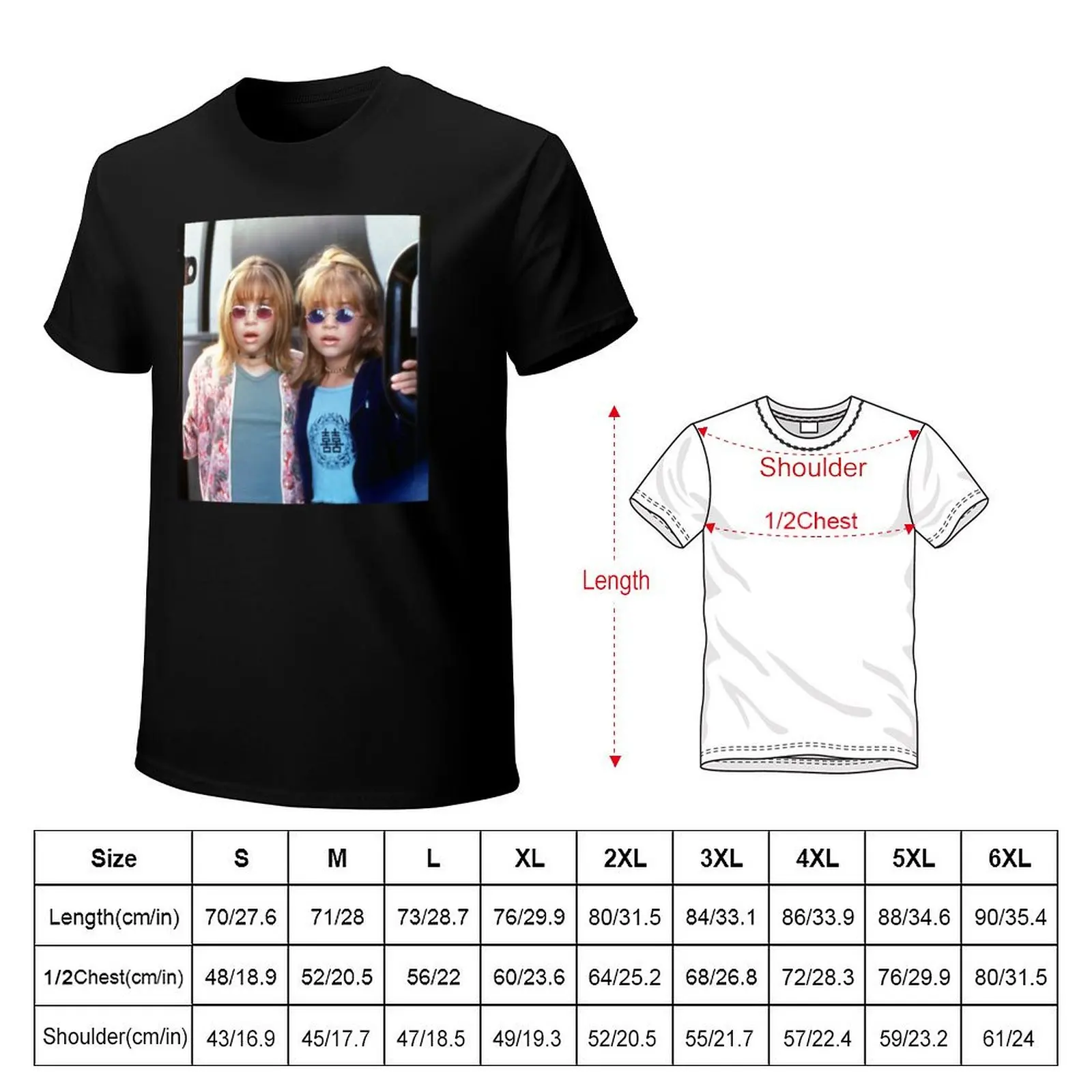 Billboard Dad - Olsen Twins (Mary-Kate & Ashley) T-Shirt Basic Solid Color Casual Tee Shirt