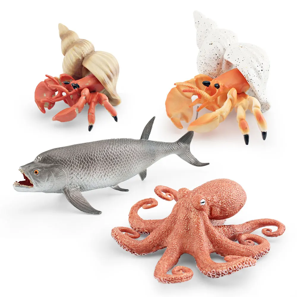 

Simulated Marine Animal PVC Figure Child Toys Swordfish Hermit Carb Octopus Ornaments HG101