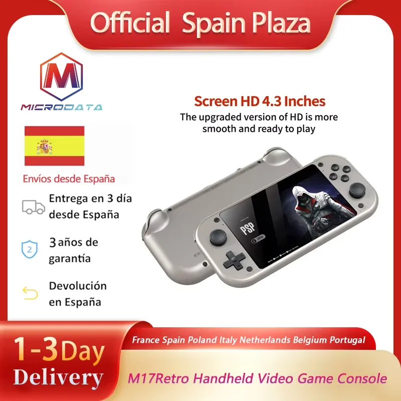 Console per videogiochi portatile retrò M17 Mini lettore di giochi portatile con schermo IPS da 4,3