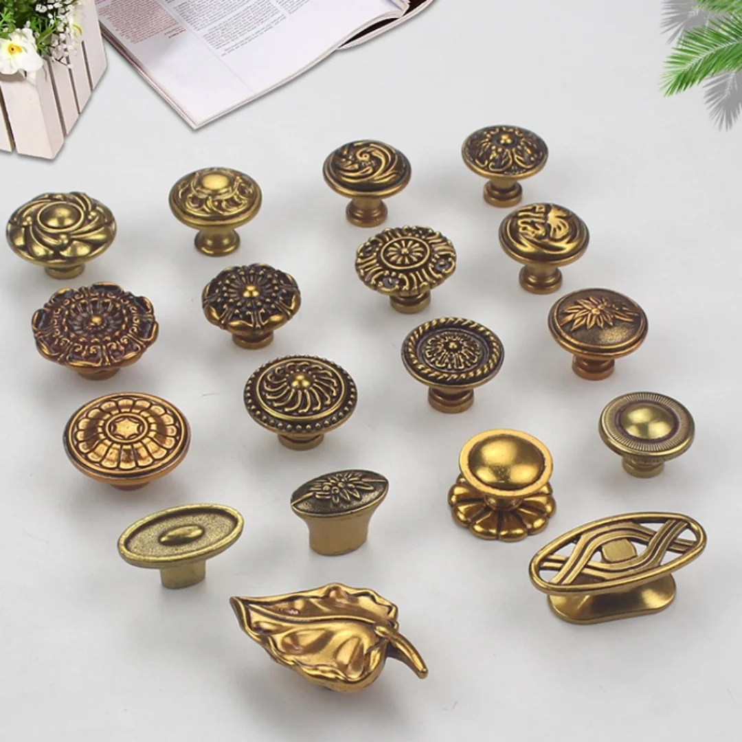

European Retro Style European Gold Drawer Shoe Cabinet Dresser Cupboard Wardrobe Furniture Door Hardware Knob Pull Handle