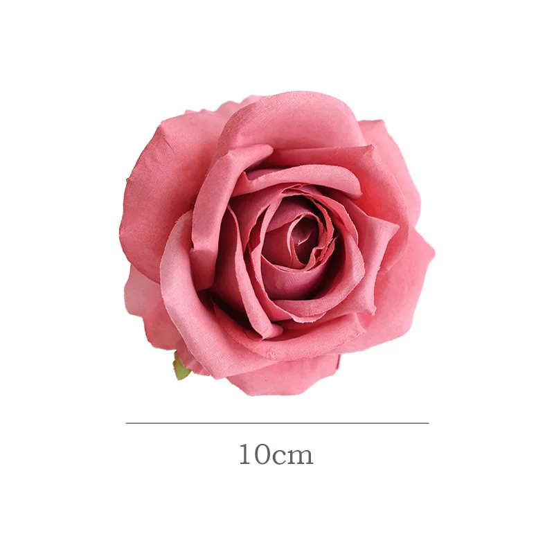 25pcs 10CM Artificial Rose Flowers Heads With 20cm Stems Fake Silk Roses for Wedding Bouquet Table Centerpiece Home Decoration