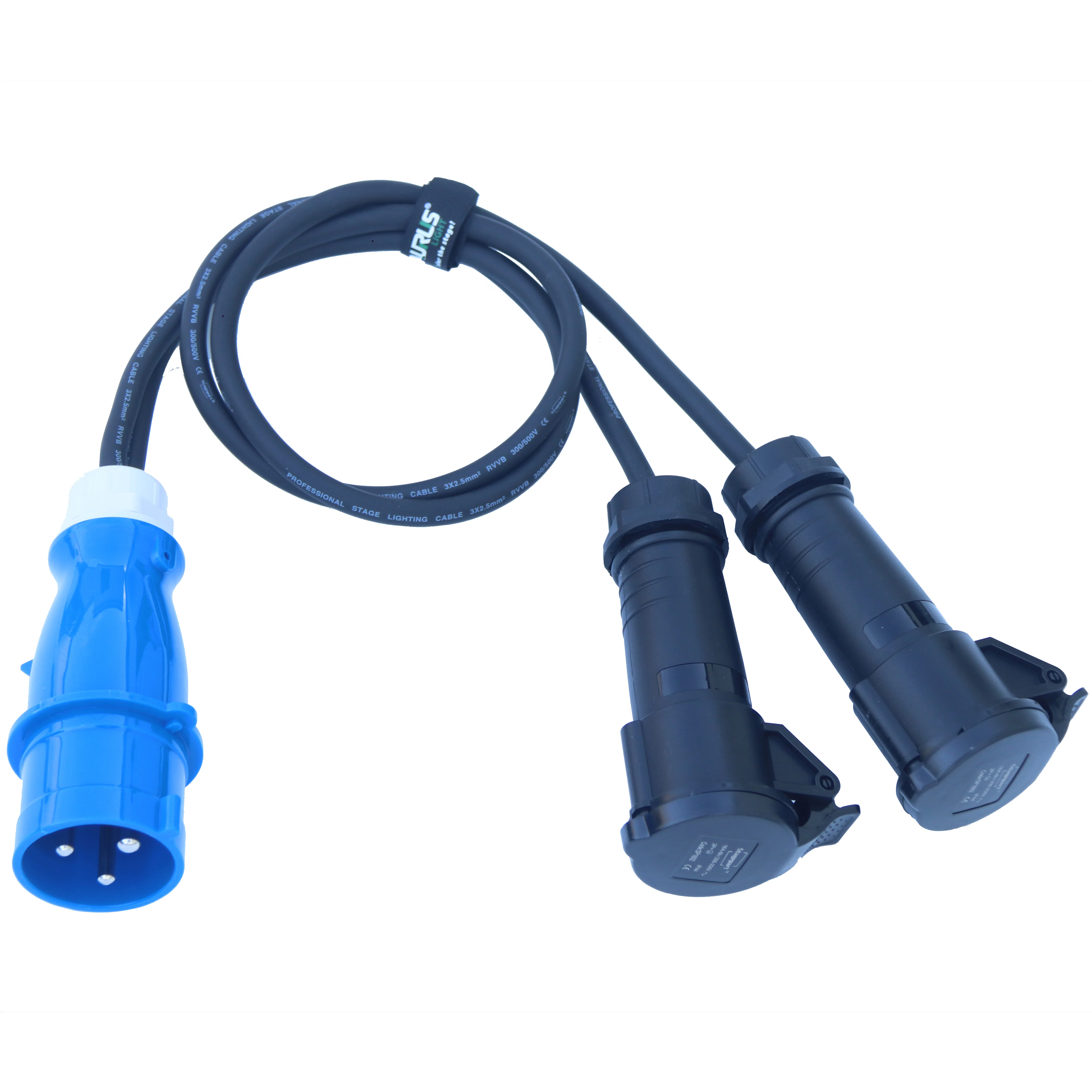 CEE16A 6 Way 3 Pin  Connector Cable 1.5-2.5mm Length Can Be Customized