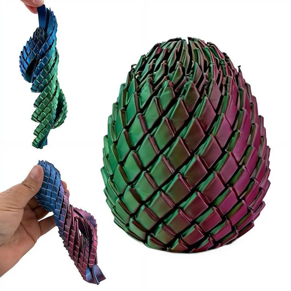3D-Gedrucktes Drachenei Stressabbau-Spielzeug, Artikuliertes Dehnbares Sensorisches Fidget-Spielzeug, Verformbares Drachenei-Geschenk für Kinder und Erwachsene – Detail 4