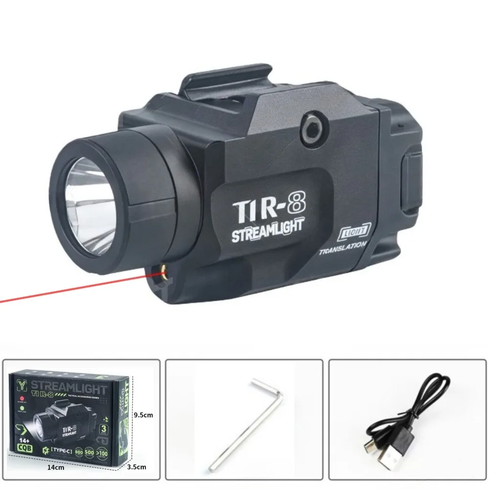 800Lumen Pistol Tactical LED Flashlight with Red/Green Dot LED Strobe Gun Light Fit 20mm Rail for Outdoor Shooting view 2